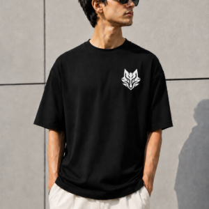 Black oversized t-shirt men front view Blake Essence