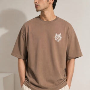 Blake Essence oversized t-shirt men taupe front view heavyweight cotton drop shoulder