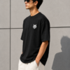 BLAKE ESSENCE The Noir Essential Tee — Noir oversized t-shirt for men, left side view