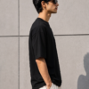 BLAKE ESSENCE The Noir Essential Tee — Noir oversized t-shirt for men, right side view
