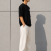 BLAKE ESSENCE The Noir Essential Tee — Noir oversized t-shirt for men, full-body view