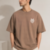 taupe-1 BLAKE ESSENCE The Taupe Essential Tee — Taupe oversized t-shirt for men, front view