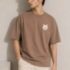 taupe-5 BLAKE ESSENCE The Taupe Essential Tee — Taupe oversized t-shirt for men, lifestyle view